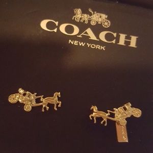 Coach Signature carriage stud earrings